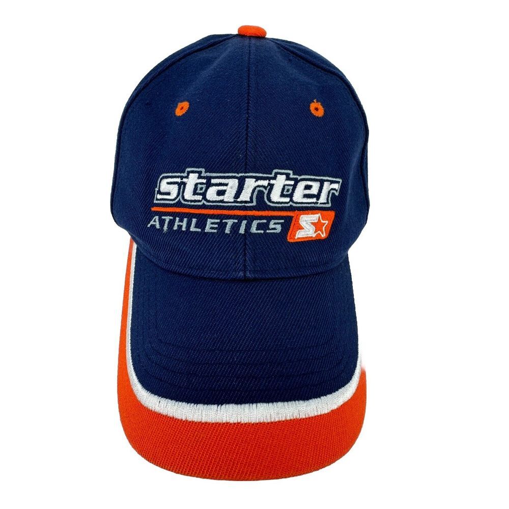 VTG Starter Athletics Mens Cap Hat Strapback Blue Streetwear VINTAGE 1990